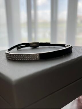 Halcyon Days Black and Crystal Accent Women's Bracelet